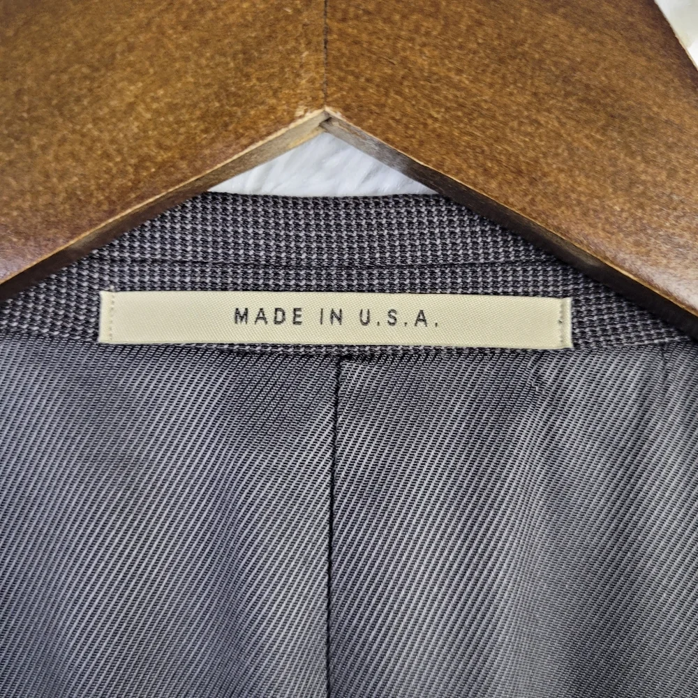 42L Burberry London Dark Brown Houndstooth Wool Blazer‎ Luxury Y2K 90s